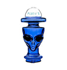 King Pluto blue glass Alien Head dry attachment for Focus V Carta e-rig with Pluto's branding.