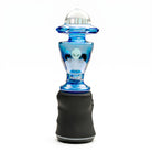 King Pluto blue glass Alien Head dry attachment for Focus V Carta e-rig with a 4-inch cosmic design.