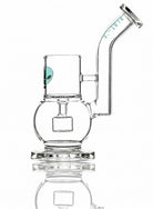 King Pluto PLPPA2 bubble proxy attachment made of clear glass with an alien logo and curved mouthpiece.