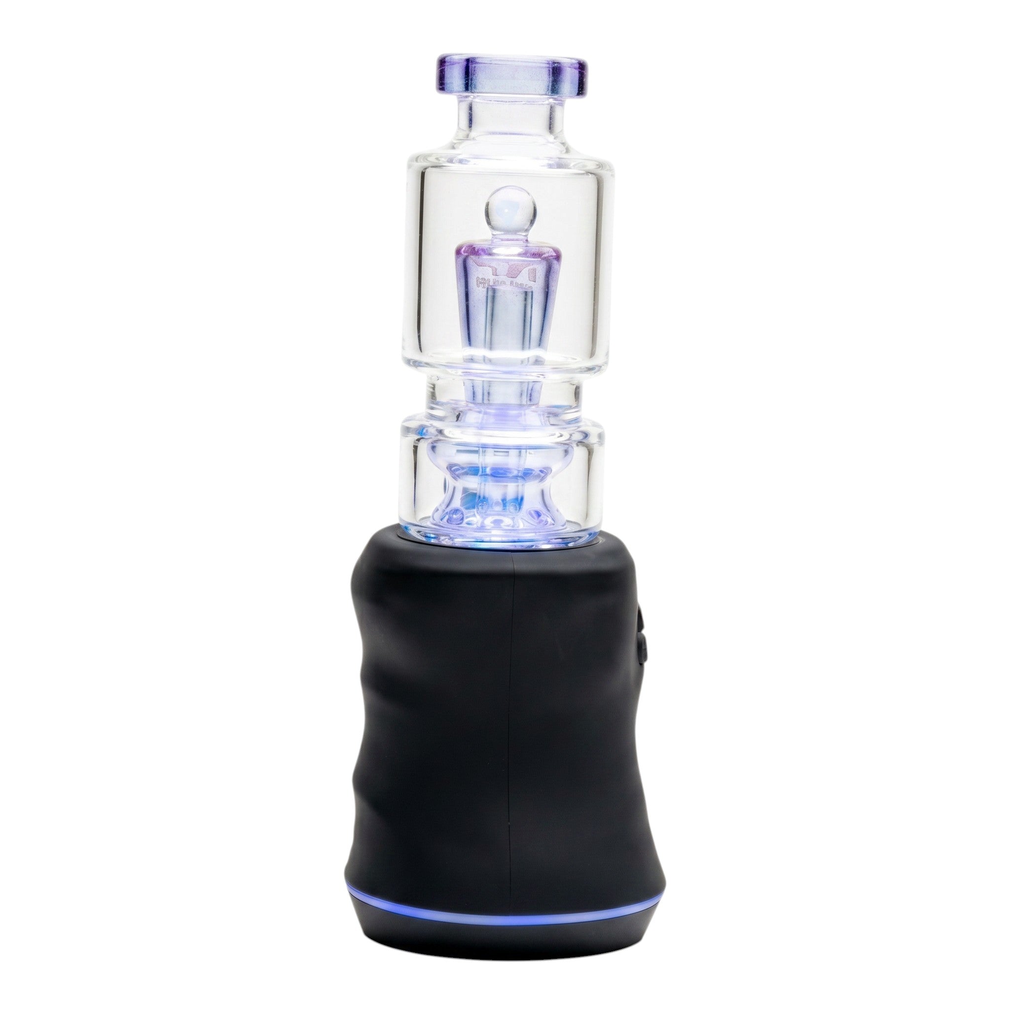 King Pluto KPCT3 Mystic Realm portable vaporizer with a clear glass attachment and black ergonomic base.