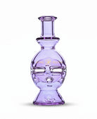 King Pluto 6-inch purple glass Fabb Egg handpipe with a unique waterpipe-style design and gold logo branding.